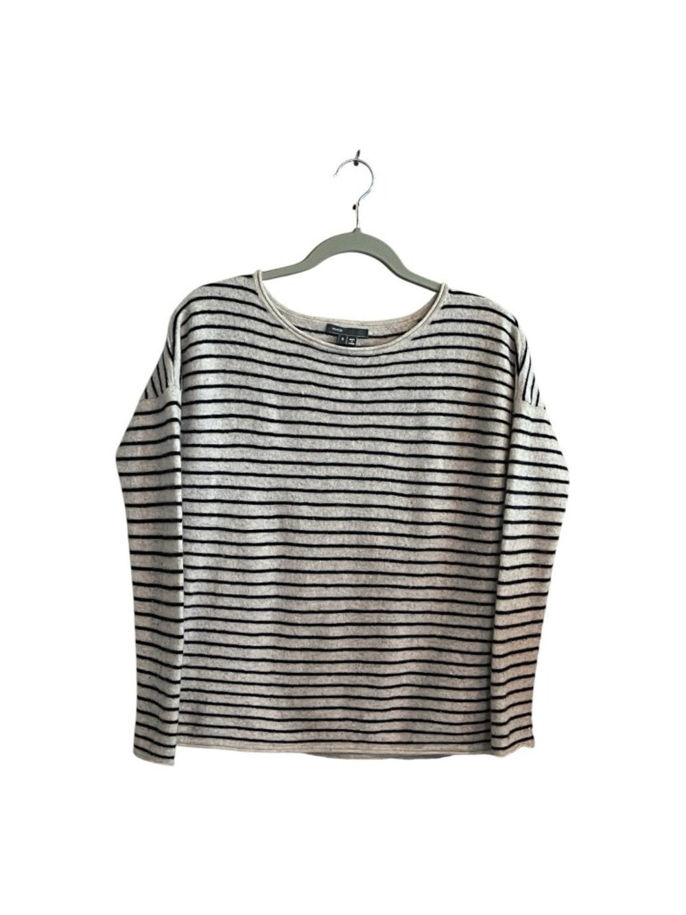 Vince Cashmere/Wool Blend Boat Neck Striped Sweater Size Small Quiet Luxury